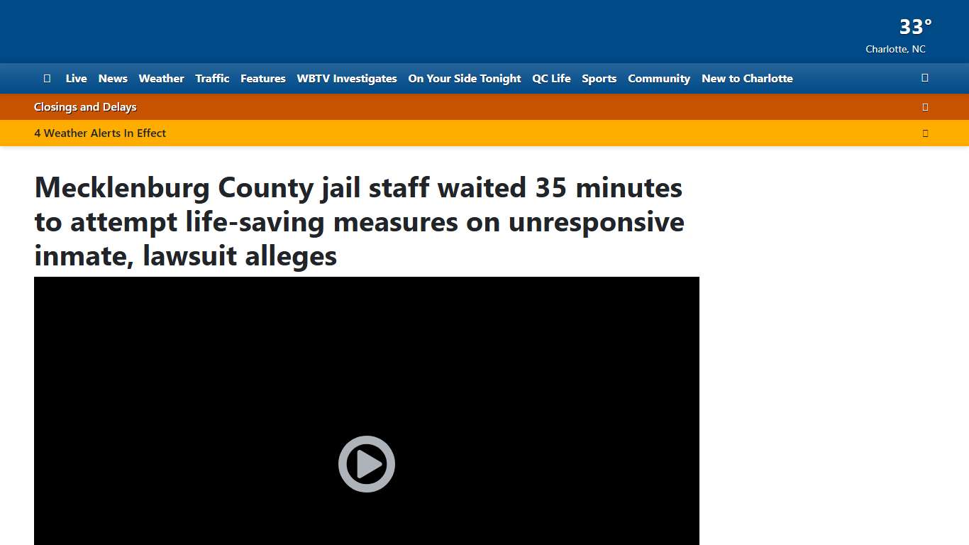 Mecklenburg County jail staff waited 35 minutes to attempt life-saving measures on unresponsive inmate, lawsuit alleges